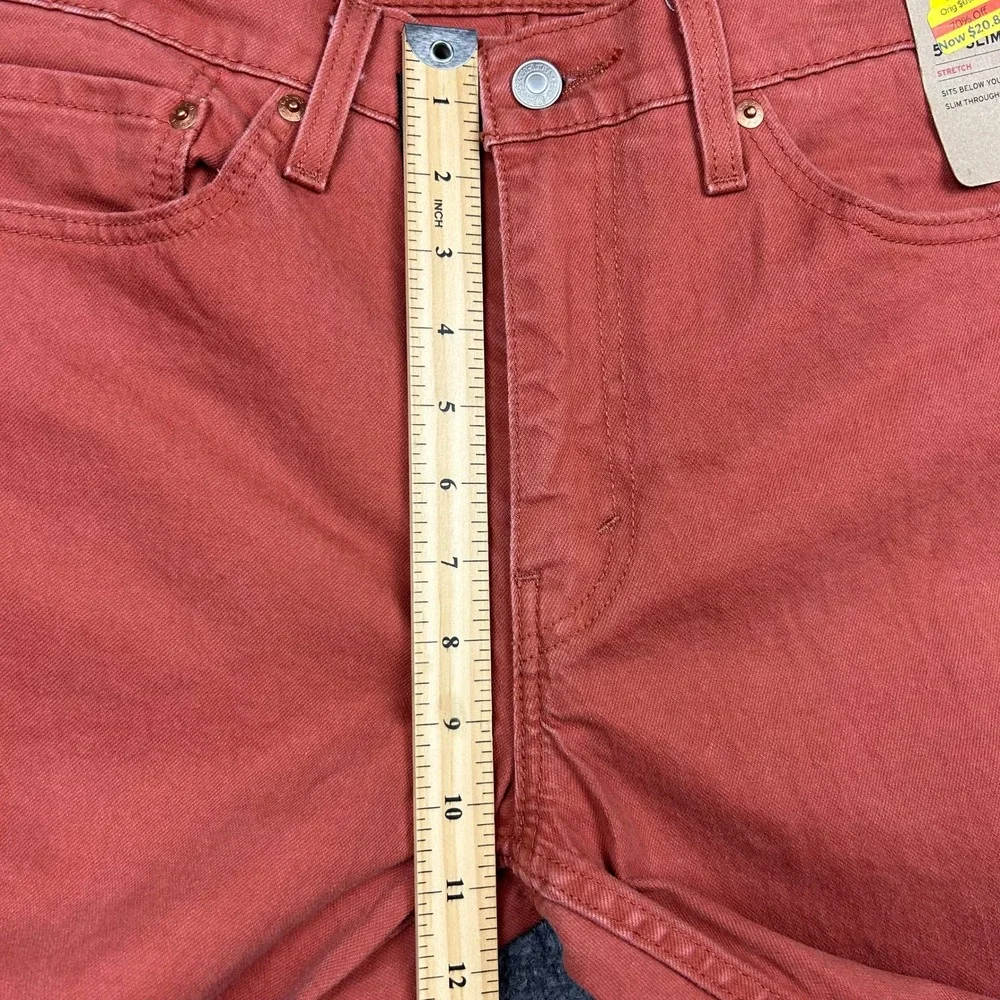 Levis 511 Slim Jeans Mens 36x34 Etruscan Red (Orange) Stretch Twill Pants